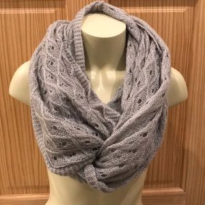 Lace knit infinity scarf